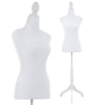 thumbnail image 1 of PayLessHere Adjustable Dress Form Mannequin, 49.6-63.4" High Density Foam with Wood Tripod, White, 1 of 8