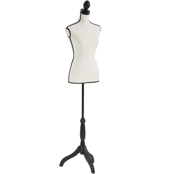PayLessHere  Mannequin Torso Height Adjustable 59-67" Fabric & Foam Dress Form with Stand, Cream