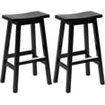 thumbnail image 1 of PayLessHere Bar Stools Set of 2 for Kitchen Counter Solid Wooden Saddle Stools 30-Inch Height Home Furniture Barstool, Black, 1 of 7