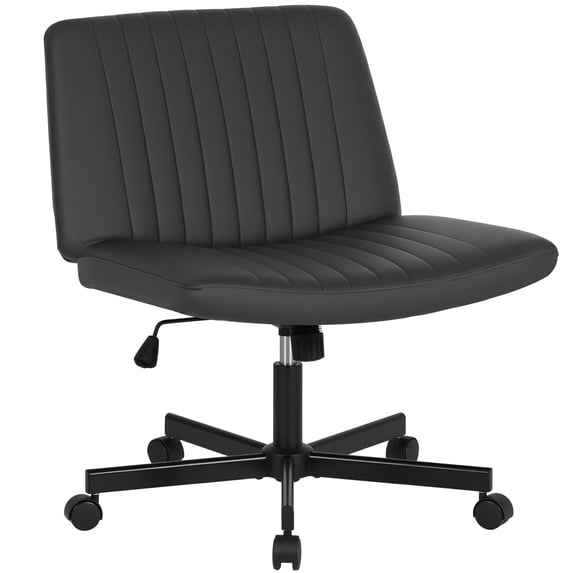 PayLessHere Criss Cross Armless Office Chair, Adjustable Height & 360° Swivel Wheels, Home Office Chair Black