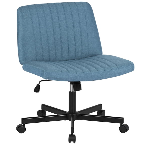 PayLessHere Criss Cross Armless Office Chair, Adjustable Height & 360° Swivel Wheels, Home Office Chair Blue