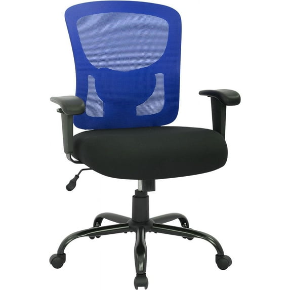 BestOffice Big and Tall Office Chair, Lumbar Support, Adjustable Arms and Height for Adults(Blue)