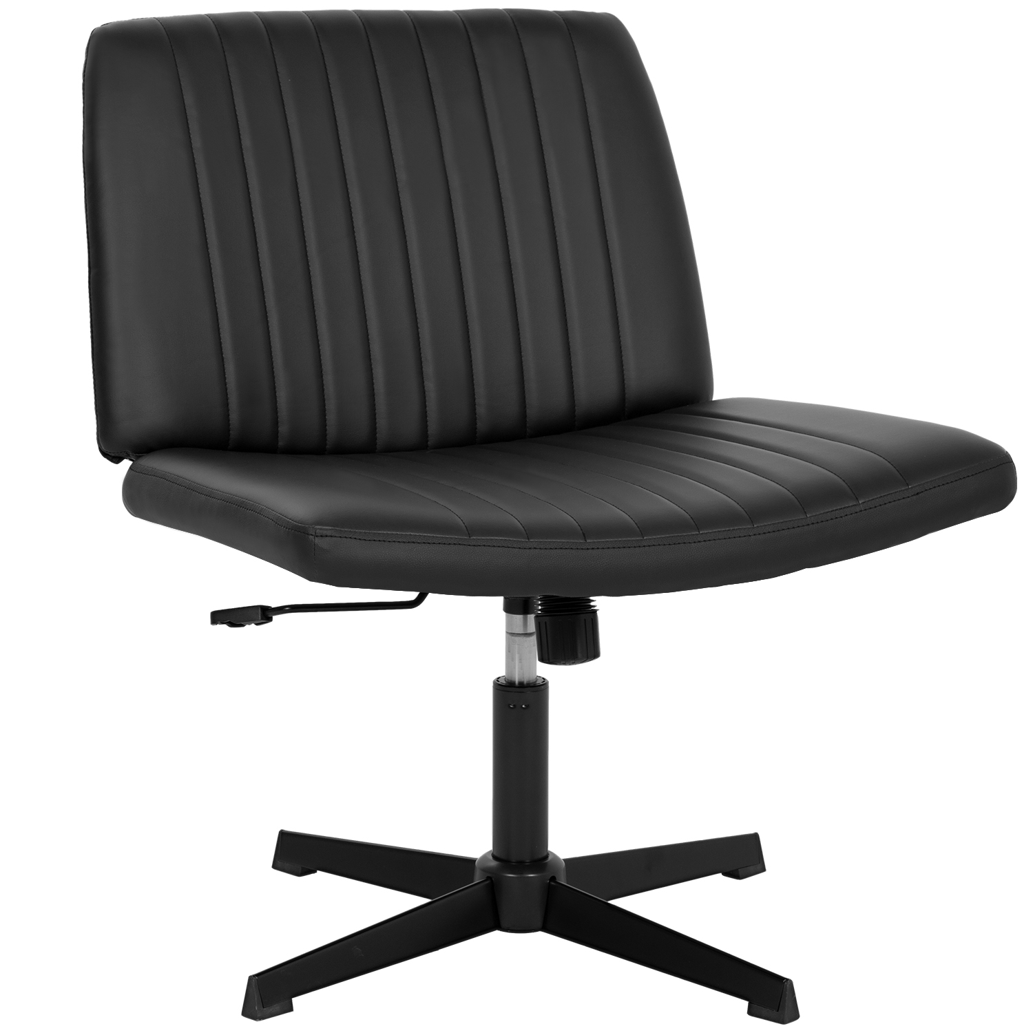 PayLessHere Armless Office Chair, Criss Cross Legged, No Wheels Swivel