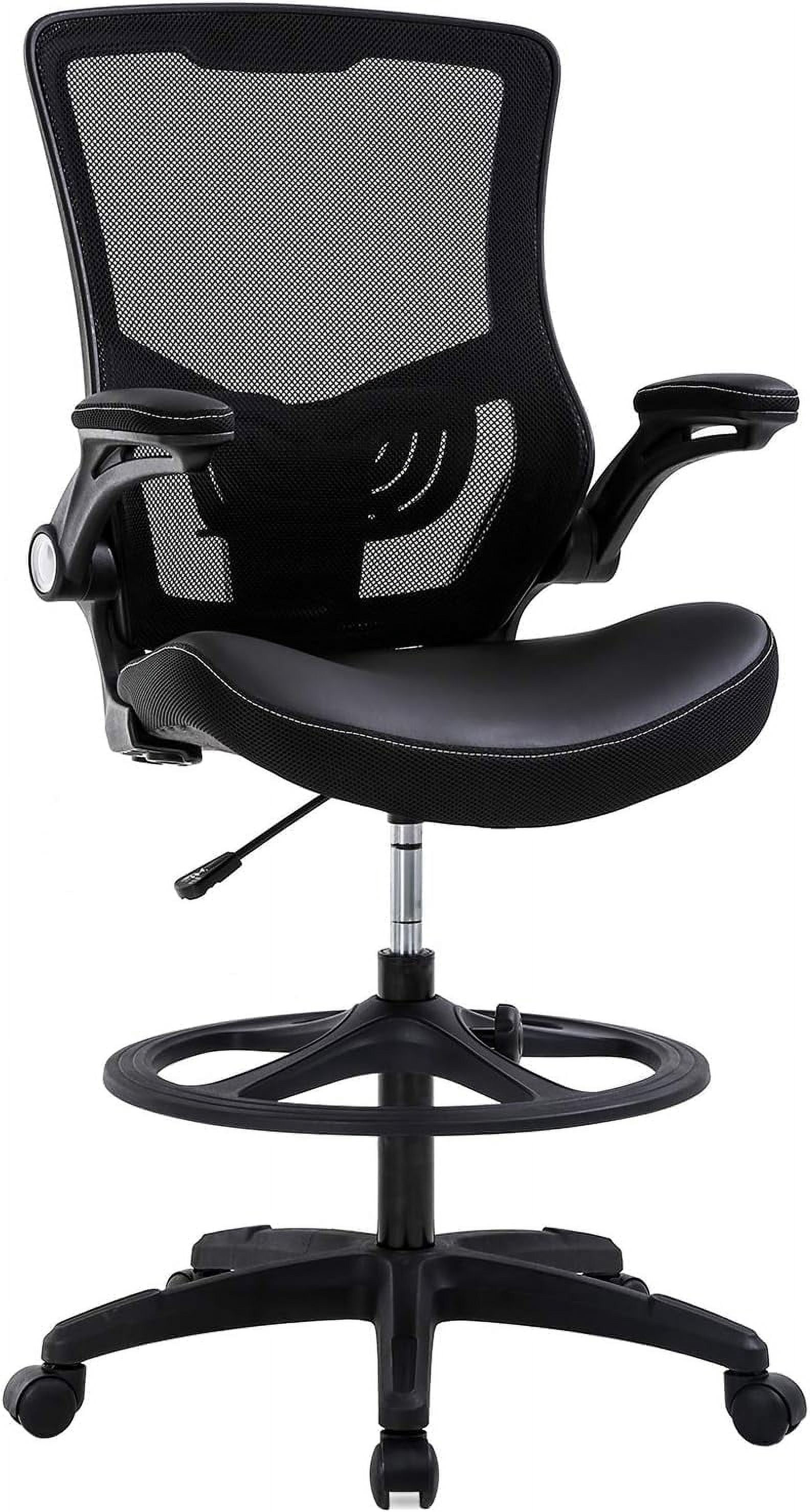 PayLessHere Ergonomic Tall Office Chair ，Adjustable Height Mesh Desk Chair Drafting Stool，Black