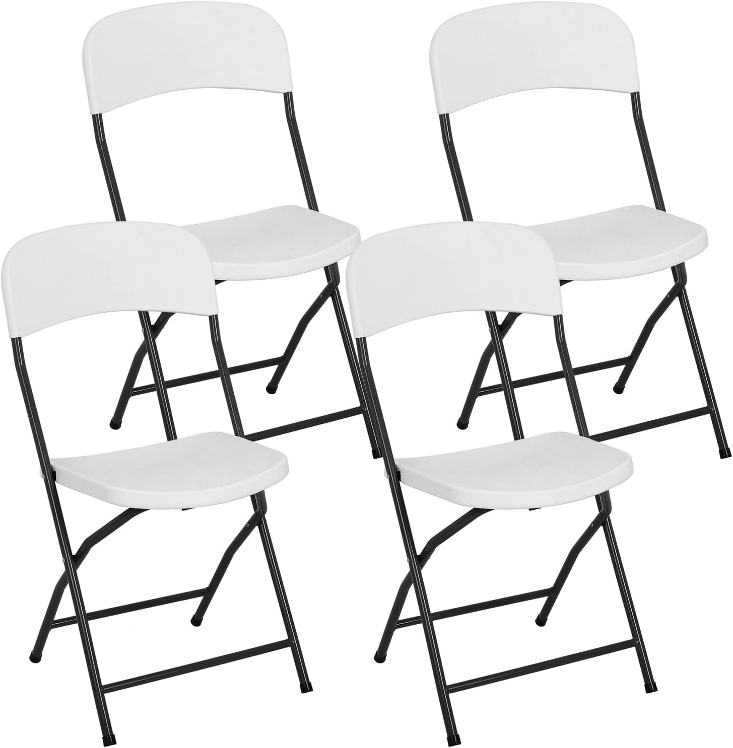 PayLessHere Folding Chairs Set of 4 Plastic Chairs Portable Foldable