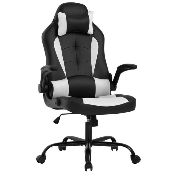 PayLessHere Gaming Chair - Ergonomic Office Chair w/ Lumbar Support, Adjustable Headrest & Arms, White