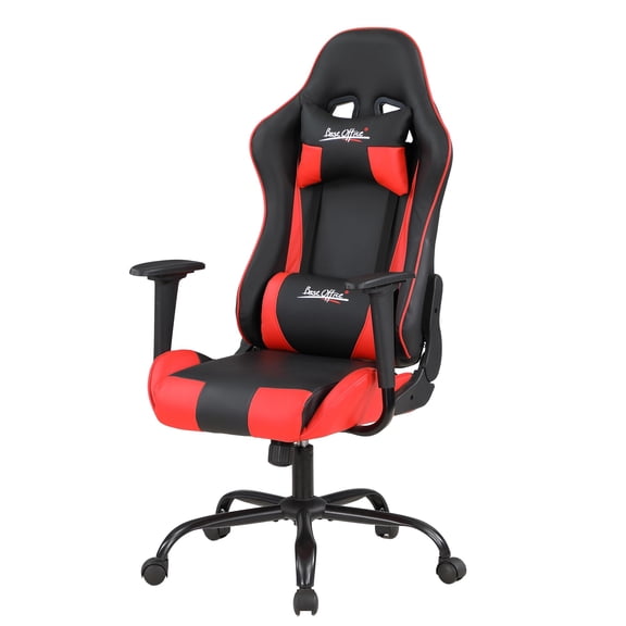 PayLessHere Gaming Chair - Ergonomic w/Lumbar Support & HeadrestRolling Swivel for PC Gamer (Red)