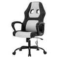thumbnail image 1 of PayLessHere Gaming Office Chair - PU Leather w/Massage & 360° Swivel for Adults，White, 1 of 7