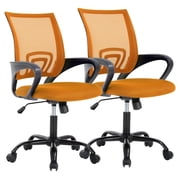 PayLessHere Home Ergonomic Office , Lumbar Support Armrest , Swivel for Adults Pack of 2, Orange
