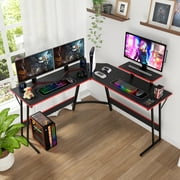 PayLessHere L Shaped Desk Corner Gaming Desk Computer Desk for Adults,Black,29H