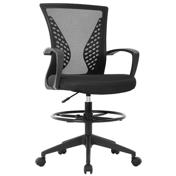 PayLessHere Mesh Home Office Chair , Lumbar Support Armrest Ergonomic Desk Chair For Adults, Black