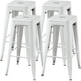 thumbnail image 1 of PayLessHere Metal Bar Stools Industrial Metal Stool Patio Furniture 24 Inches Kitchen Counter Stool Indoor/Outdoor Stool Moden Stackable Barstools Restaurant Dining Chairsbarstools,White, 1 of 1