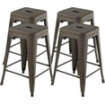 thumbnail image 1 of PayLessHere Metal Bar Stools Set of 4 Counter Height Bar Stools 24 Inches,Bronze, 1 of 7