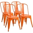 thumbnail image 1 of PayLessHere Metal Chairs Dining Stackable Dining Chairs Restaurant Metal Chairs Metal Kitchen Dining Chairs Set Of 4 Trattoria Chairs Indoor/Out Door Metal Tolix Side Chairs,Orange, 1 of 1