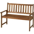 thumbnail image 1 of PayLessHere Patio Bench Natural Wooden with Armrests 2 Seats,Natural, 1 of 5