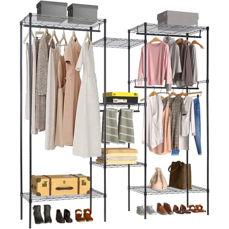 PayLessHere Portable Clothes Rack Clothing Storage, Black