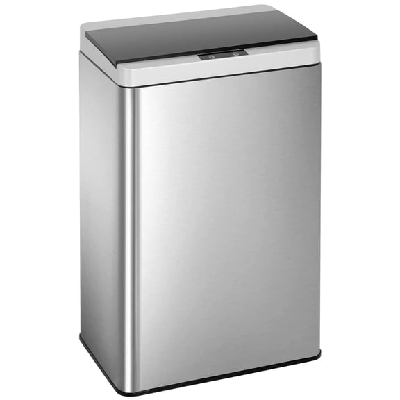 PayLessHere Stainless Steel Trash Can 13 Gallon 50 Liter Kitchen Bathroom Bedroom Home Office Automatic Touch Free High-Capacity with Lid Brushed Waste Bin