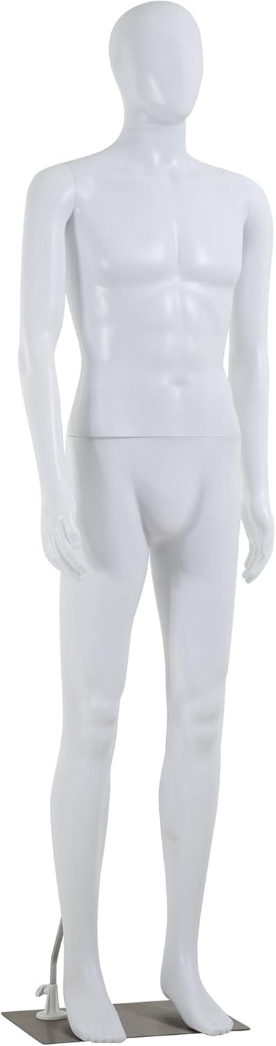 PayLessHere 73in Full Body Male Mannequin White PP Material Display Detachable Torso