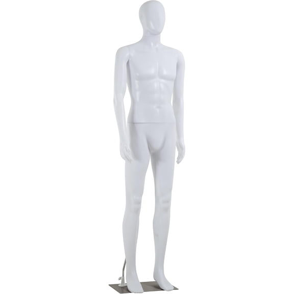 PayLessHere 73in Full Body Male Mannequin White PP Material Display Detachable Torso