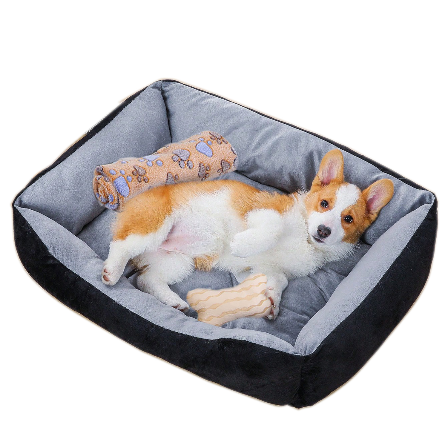 PayUSD 23.6" Dog Beds for Small Dogs Rectangle Washable Dog Bed Comfortable and Breathable Pet