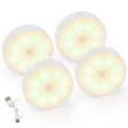 thumbnail image 1 of PayUSD 4 Pack Stick-On Motion Sensor Night Light Mini Rechargeable Warm LED Night Light with Dusk to Dawn Sensor, Indoor Stair Lights Battery Operated Wall Light for Clost, Cabinet, Hallway, 1 of 10
