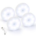 thumbnail image 1 of PayUSD 4 Pack Stick-On Motion Sensor Night Light Mini Rechargeable White LED Night Light with Dusk to Dawn Sensor, Indoor Stair Lights Battery Operated Wall Light for Clost, Cabinet, Hallway, 1 of 9