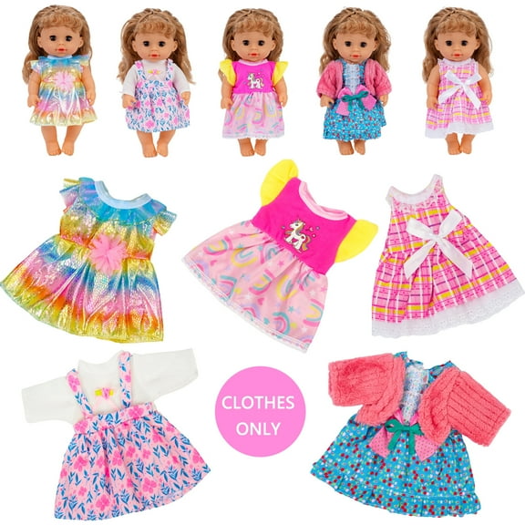 PayUSD 6 Sets Baby Dolls Cloth for 11" Soft Interactive Dolls 10/11/12 inch Reborn Dolls, Pretend Play Preschool Toys in Gifts Box Christmas Birthday for Toddlers Girls Boys 1 2 3 4 5 6+ Years Old