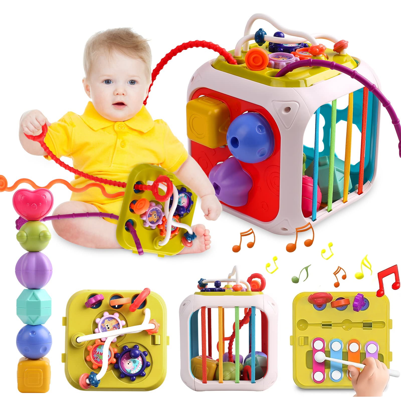 PayUSD 7-in-1 Baby Montessori Sensory Toys for 1 2 Year Old , Toddlers ...