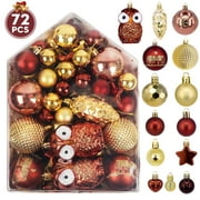 PayUSD 72PCS Christmas Ornaments Balls for Xmas Christmas Tree Shatterproof Christmas Decorations Hanging Ball Set for Holiday Wedding Party Indoor Outdoor