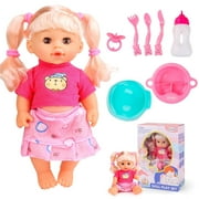 PayUSD Baby Dolls for Toddlers Soft Body Baby Doll Set Interactive with Different Sounds and Accessories Pretend Play Preschool Toys Christmas Birthday Gift for Girls Boys