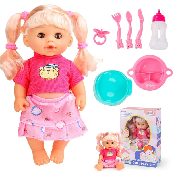 PayUSD Baby Dolls for Toddlers Soft Body Baby Doll Set Interactive Dolls with Different Sounds and Accessories Pretend Play Preschool Toys Christmas