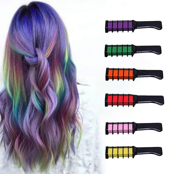 PayUSD Chalk Comb Temporary Hair Color Dye for Girls Kids Washable Hair Chalk for Girls Toys for Birthday Party Cosplay DIY Christmas, 6 Colors