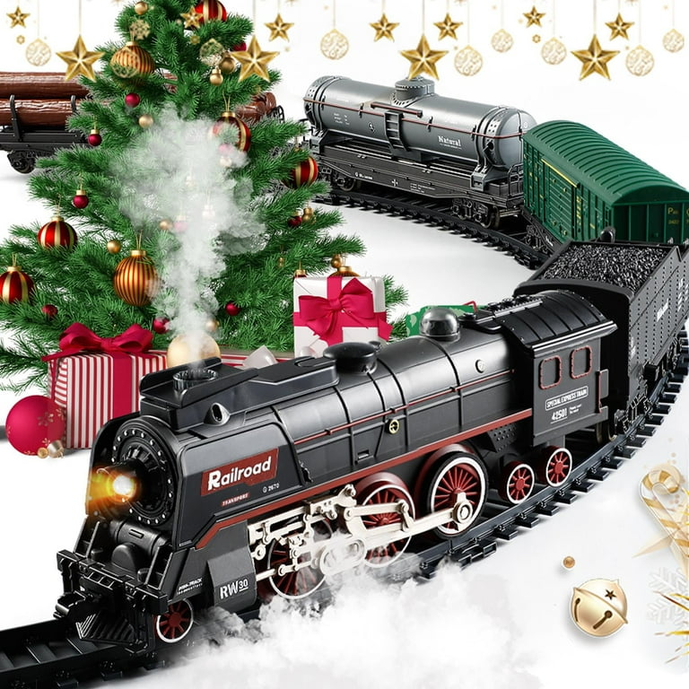 TRAIN EN BOIS クリスマス列車 【大型】 テディベア PayUSD Rechargeable Christmas Train Set for Kids, Electric