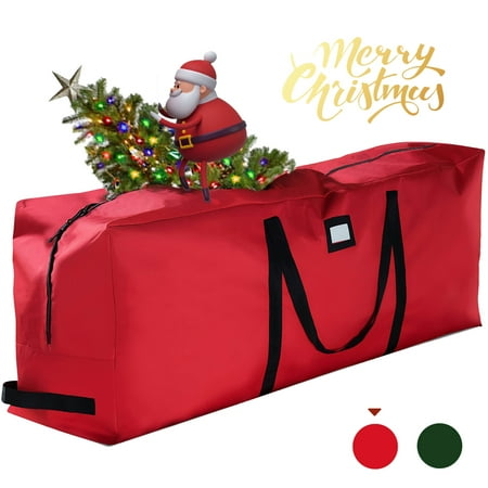 PayUSD Christmas Tree Storage Bag Fits Up to 9 Ft Tall Disassembled Artificial Tree Durable 600D Oxford Material Waterproof Dustproof Protection Heavy Duty Xmas Storage Container, Red