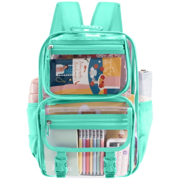 PayUSD Clear Backpack School Backpacks Heavy Duty Large Transparent Backpacks for Stadium Back to School Travel Green