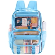 PayUSD Clear Backpack School Backpacks Heavy Duty Large Transparent Backpacks for Stadium Back to School Travel Light Blue