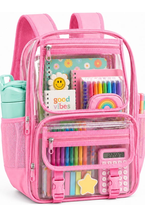 Clear Backpack School Backpacks Heavy Duty Large Transparent Backpacks for Stadium Back to School Travel
