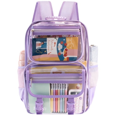 Clear Backpack School Backpacks Heavy Duty Large Transparent Backpacks for Stadium Back to School Travel