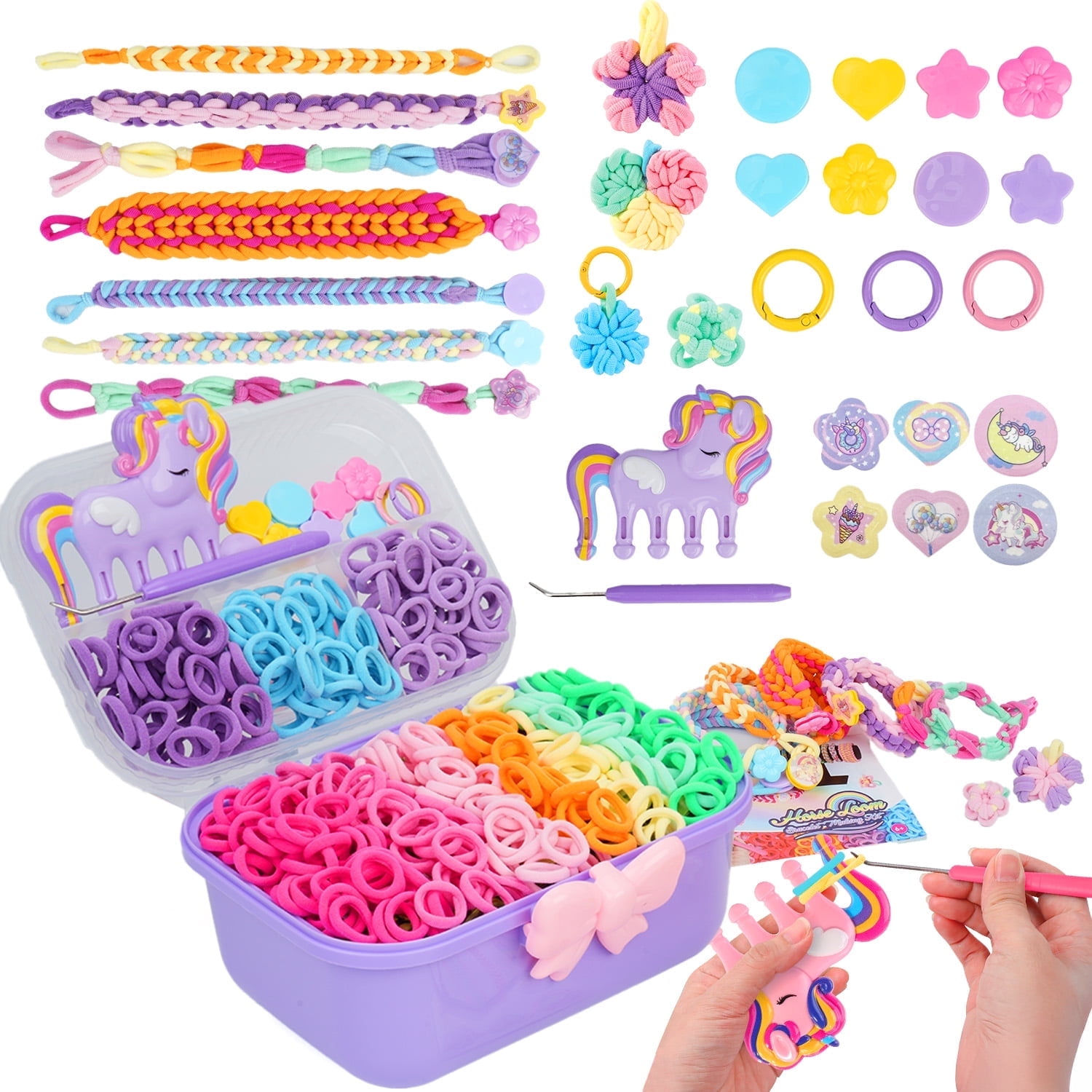 PayUSD Bracelet Making Kit Friendship Bracelet Kit Gifts for Girls 6-12 Birthday Ideal Gifts Ideas Bracelet DIY Kids Travel Activity Set, Purple