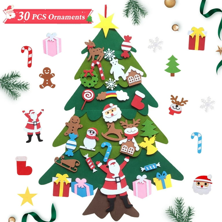 Kids DIY Felt Christmas Tree with 30pcs Set Wall Hanging Detachable Or – If  you say i do