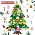 thumbnail image 1 of PayUSD DIY Lighted Felt Christmas Tree Set for Toddlers, Kids Door Wall Hanging Xmas Gifts Christmas Decorations, 3.2FT Family 3D Fake Xmas Tree with 30 pcs Detachable Ornaments, A Style, 1 of 7