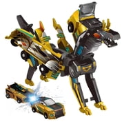 PayUSD 2-in-1 Collision Transformation Dinosaur Toy Cars Magnetic Convertible Dinosaur Toys for Kids 3-12 Perfect Christmas Birthday Gift for Boys