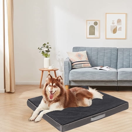 PayUSD Dog Bed for Extra Large Dogs Waterproof Thick Dog Beds Big Orthopedic Dog Beds with Removable Double Layer Washable Cover for Jumbo Dogs Pet Bed Mat Egg-Crate Foam, 2XL(47"X30"X4"), Gray