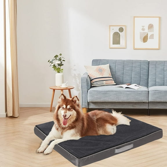 PayUSD Dog Bed for Extra Large Dogs Waterproof Thick Dog Beds Big Orthopedic Dog Beds with Removable Double Layer Washable Cover for Jumbo Dogs Pet Bed Mat Egg-Crate Foam, 2XL(47"X30"X4"), Gray