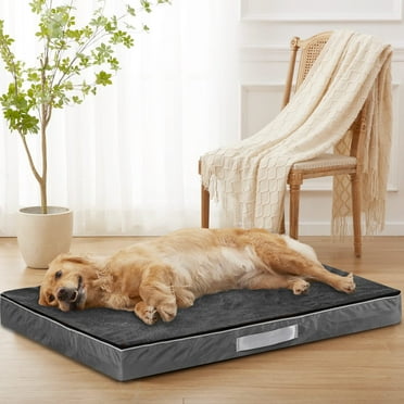 PayUSD Dog Bed for Extra Large Dogs Waterproof Thick Dog Beds Big Orthopedic Dog Beds with Removable Double Layer Washable Cover for Large Dogs Pet Bed Mat Egg-Crate Foam, XL(40"x30"x4"), Grey