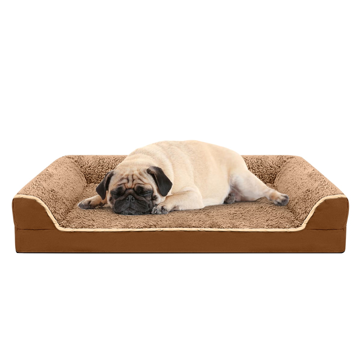 PayUSD Dog Bed for Large Medium Small Dogs Orthopedic Dog Sofa Bed Non Slip Pet Couch with Removable Washable Cover Supportive Egg Crate Foam S to XL, Brown