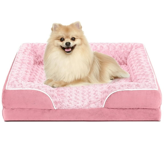 PayUSD Dog Bed for Large Medium Small Dogs Orthopedic Waterproof Dog Sofa Bed Non Slip Pet Couch with Removable Washable Cover Supportive Foam M to XXL