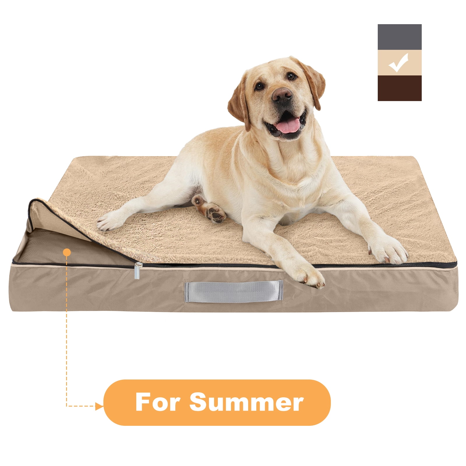 Orthopedic Dog Bed For Large Dogs - Waterproof Egg Crate Foam Mattress With Removable Washable Cover, 36\"x24\" Navy Blue