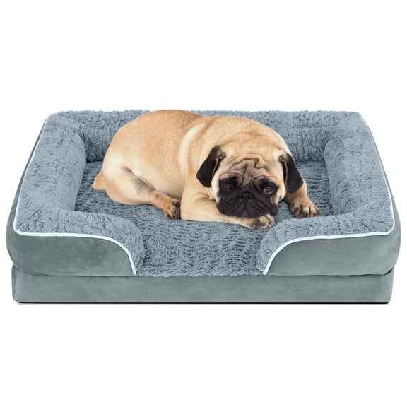 PayUSD Dog Bed for Medium Small Dogs Waterproof Orthopedic Dog Sofa Bed Non Slip Pet Couch with Removable Washable Cover Supportive Foam M to XXL, Gray