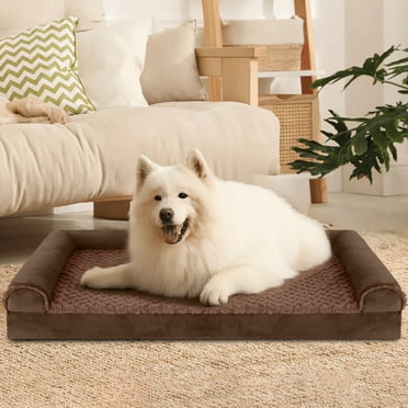 PayUSD Dog Beds for Large Dogs Waterproof Orthopedic Large Dog Bed with Sides Non-Slip Bottom and Egg-Crate Foam Large Dog Pet Couch Sofa with Washable Removable Cover